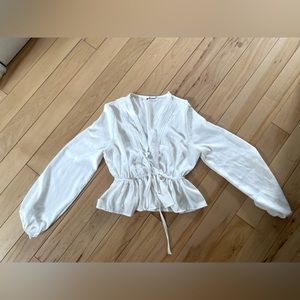 White flowy y2k boho top size small